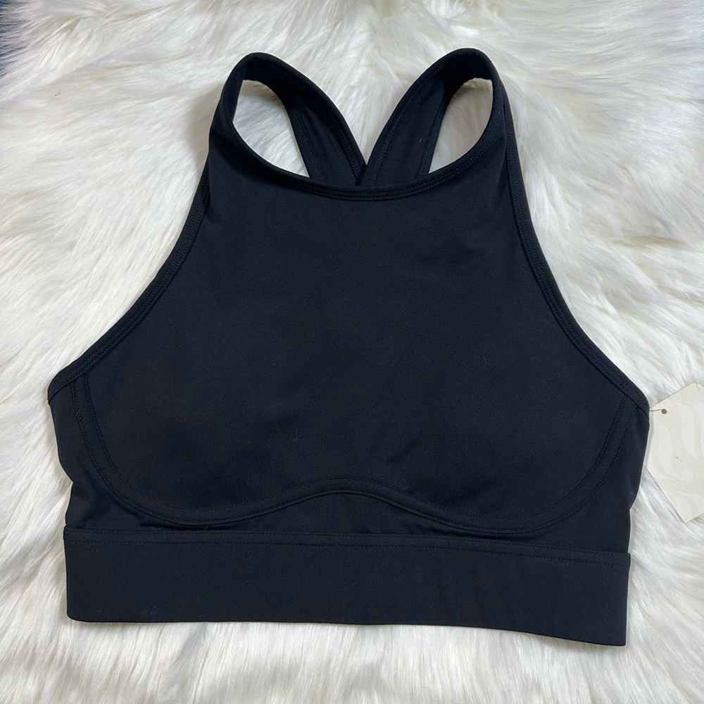 Fabletics Midnight Black Racerback Sports Bra